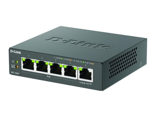 D-Link D-LINK 5-Port Desktop PoE+ Switch Netzwerk-Switch