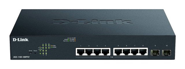 D-Link D-LINK 10-Port Layer2 PoE+ Gigabit Smart Switch8x 10/100/1000Mbit/s TP Netzwerk-Switch