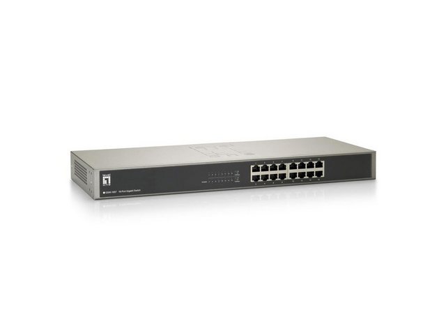 Levelone LEVEL ONE LevelOne – GSW-1657 16-Port 19″ Unmanaged Gbit Ethernet Swi Netzwerk-Switch