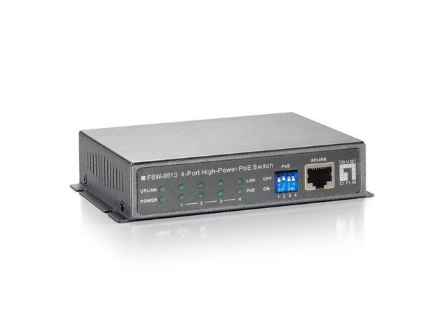 Levelone Switch 04P DT LevelOne FSW-0513 10/100 PoE LevelOne´s FSW-0513 ist ein Netzwerk-Switch