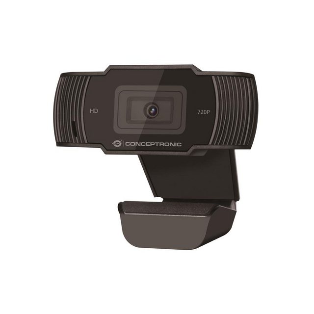 Conceptronic AMDIS03B Webcam (HD, USB, 720P HD, mit Mikrofon, 30fps, Plug & Play)