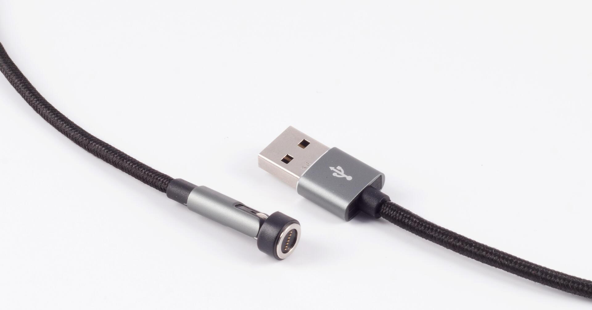 shiverpeaks ®-BASIC-S–Universal–USB-A Magnetkabel, 3in1, 540°, 7-Pin, schwarz, 1,0m (BS14-19010)