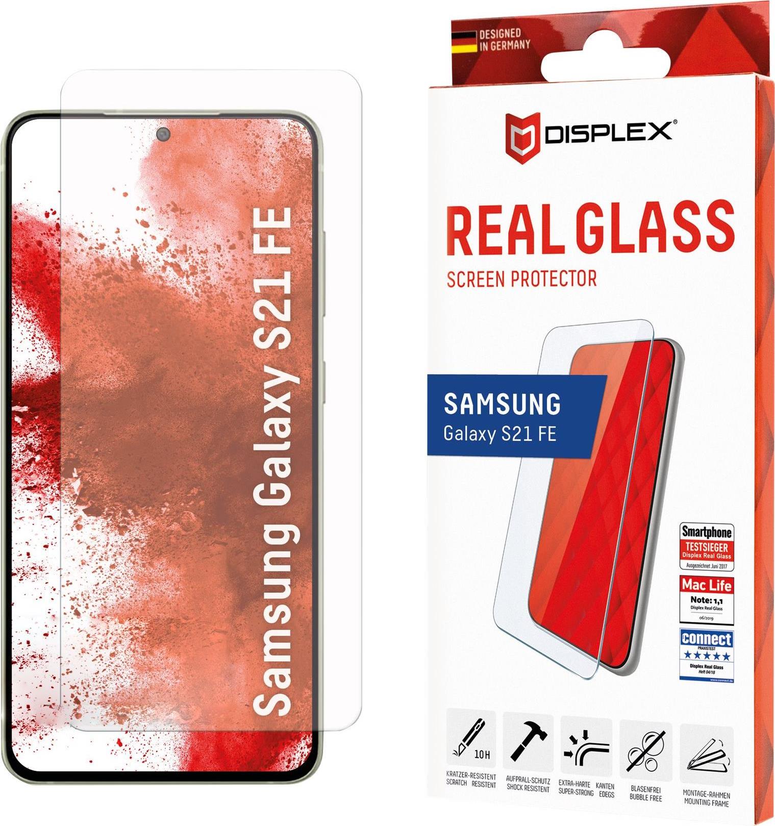 E.V.I. DISPLEX Real Glass – Bildschirmschutz für Handy – 2D – Glas – für Samsung Galaxy S21 FE 5G (01468)