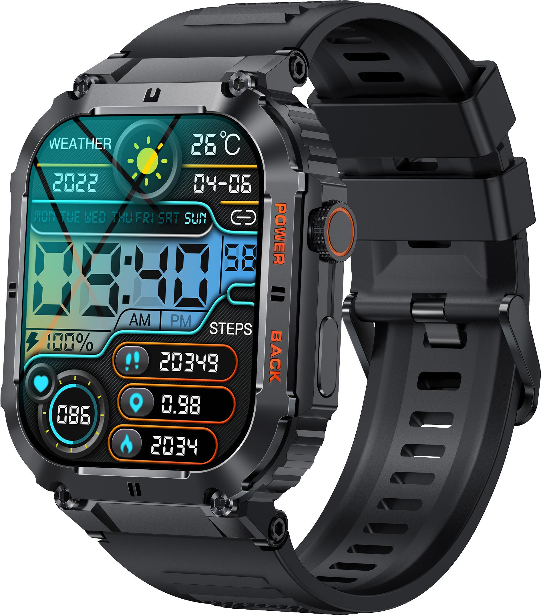 Denver SWC-191B Smartwatch/ Sportuhr 4,98 cm (1.96) IPS Digital 320 x 386 Pixel Touchscreen Schwarz (116111000610)