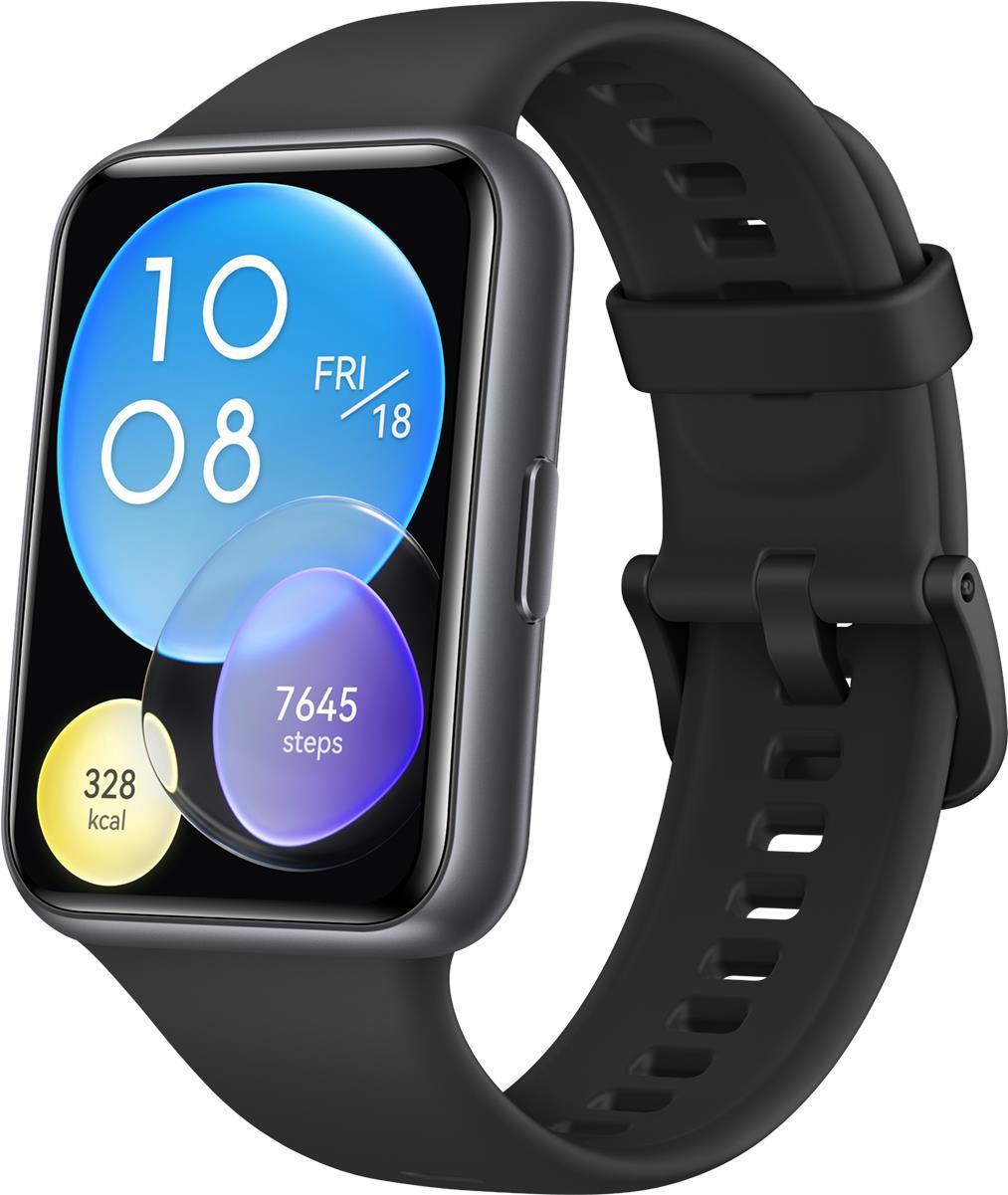 Huawei Watch Fit 2 Active – Midnight Black – intelligente Uhr mit Riemen – Silikon – Midnight Black – Handgelenkgröße: 130-210 mm – Anzeige 4,42 cm (1,74) – Bluetooth – 26 g (55028894)