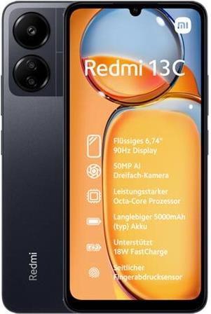 Xiaomi Redmi 13C 128GB, 6GB RAM, Midnight Black (MZB0FK0EU)
