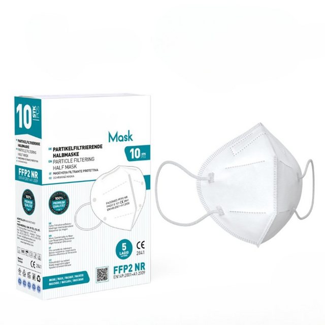Gedikum Gesichtsmaske FFP2 Maske Gesichtsmaske Halbmasken FFP2 10 – Stück pro Packung, Maske, FFP2 Masken, Schutzmaske, Weiß