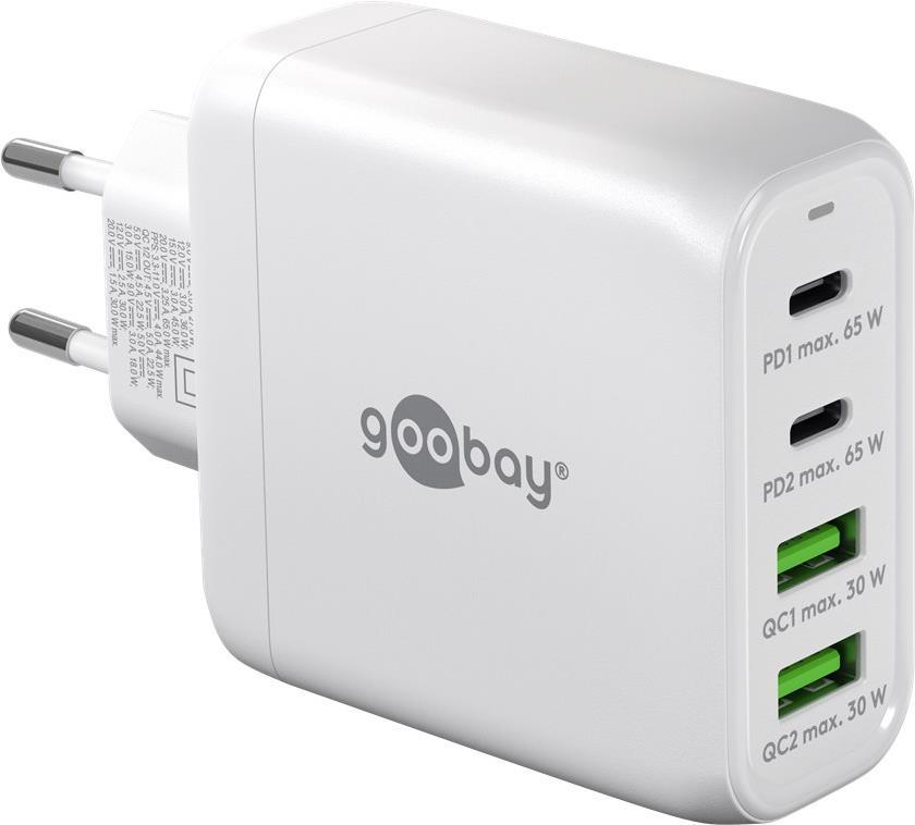 Goobay 64818 Ladegerät für Mobilgeräte Kopfhörer - Laptop - Smartphone Weiß AC Schnellladung Drinnen (64818)