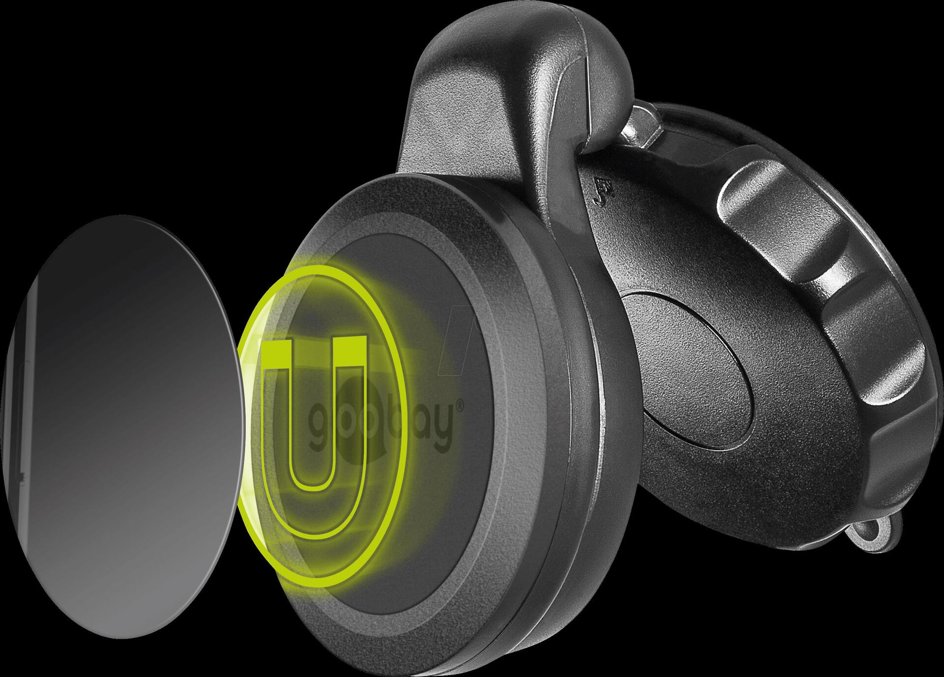 Goobay Magnethalterung fürs Smartphone - zur einfachen und sicheren Befestigung im Fahrzeug (Scheibenmontage) (45389)