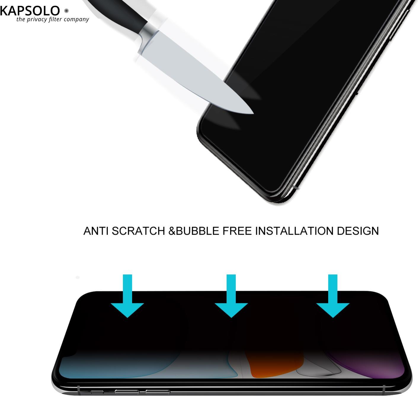 KAPSOLO Privacy Schutzglas Apple iPhone 13 MINI KAPSOLO Privacy Displayschutzglas, vollflächiges Displayschutz mit abgerundete Kanten, Temperglas, 3D schutzglas (KAP30418)