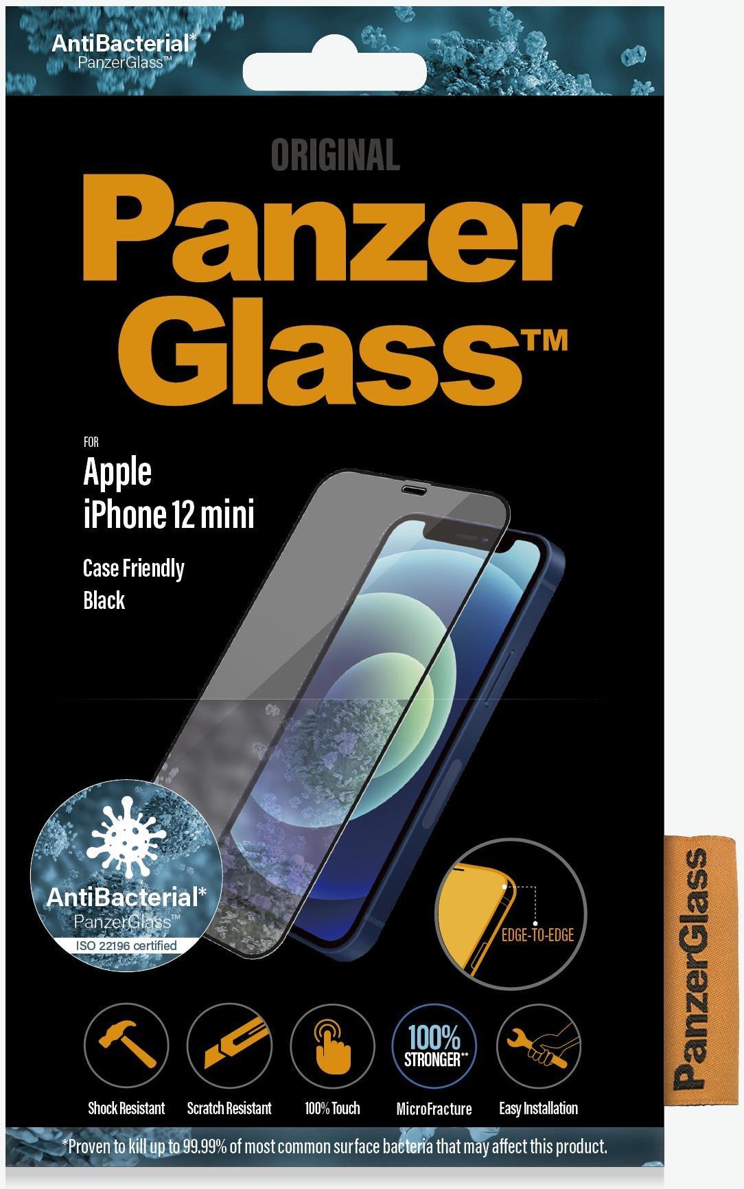 PanzerGlass - Bildschirmschutz für Handy - 5.4 - Schwarz - für Apple iPhone 12 mini (2710)