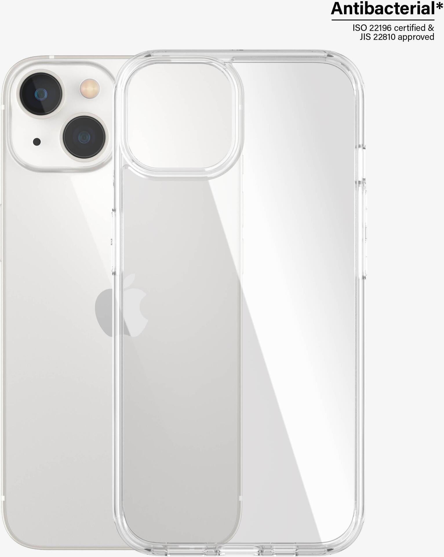 PanzerGlass HardCase - Hintere Abdeckung für Mobiltelefon - antibakteriell - Polycarbonat, 100 % recyceltes thermoplastisches Polyurethan (TPU) - klar - für Apple iPhone 13, 14 (0401)