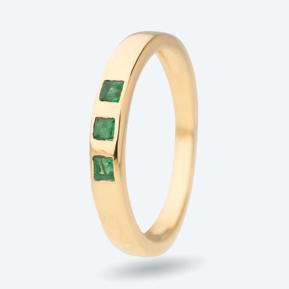 Ring 925 Silber vergoldet Smaragd