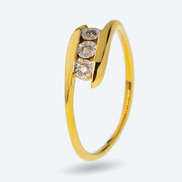 Ring 925 St. Silber vergoldet Diamant champagner