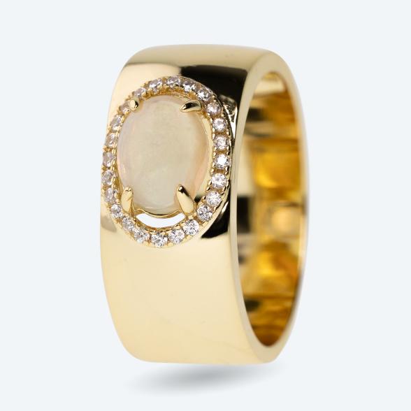 Ring 925 vergoldet Äthiopischer Opal
