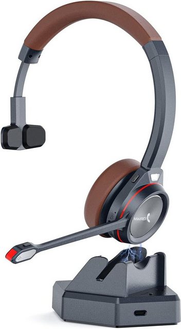 Mairdi M891BPBT Headset (Superweiche Ohrpolster, anpassbarer Kopfbügel, drehbarer Mikrofonarm, Bluetooth, Multi-Kopplung und langer Akkulaufzeit für komfortables, Arbeiten)