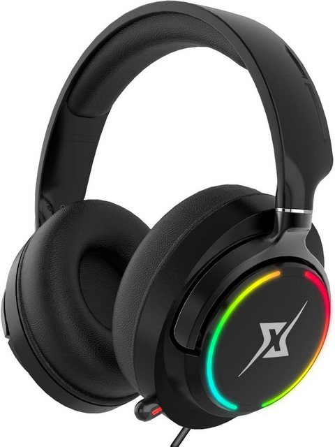 Y-YOPZI Gaming-Headset (Lautstärkeregelung und Mikrofonstummschaltungstaste, Mit Kabel, Mit 3DSurround Sound Headset mit Mikrofon,Noise Cancelling RGB Lichter)