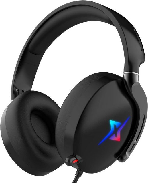 Y-YOPZI Gaming-Headset (50-mm-Neodym-Treiber für kristallklaren Sound, Mit Kabel, Mit 3DSurround Sound Headset mit Mikrofon,Noise Cancelling RGB Lichter)