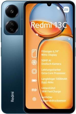 Xiaomi Redmi 13C 4/128GB Dual-SIM Smartphone navy blue EU (MZB0FL8EU)
