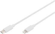 DIGITUS - Lightning-Kabel - USB-C männlich zu Lightning männlich - 2 m - Doppelisolierung - weiß - USB-Stromversorgung (18 W), unterstützt Power Delivery 2,0 - für Apple 10.2 iPad, 10.9 iPad Air, AirPods Max, AirPods Pro, iPhone 11, 12, 13, SE