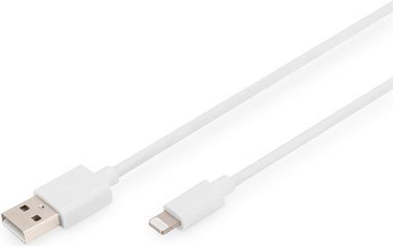 DIGITUS – Lightning-Kabel – USB männlich zu Lightning männlich – 2 m – Doppelisolierung – weiß – für Apple 10.2 iPad, AirPods Max, AirPods Pro, iPhone 11, 12, 13, SE