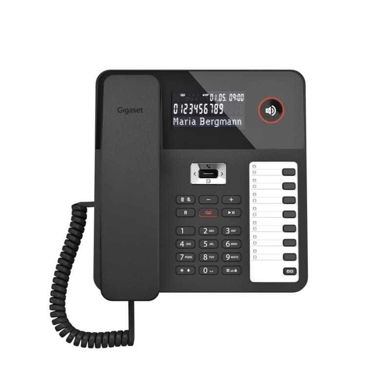 Gigaset Desk 800A schnurgebundenes Festnetztelefon schwarz, Anrufbeantworter
