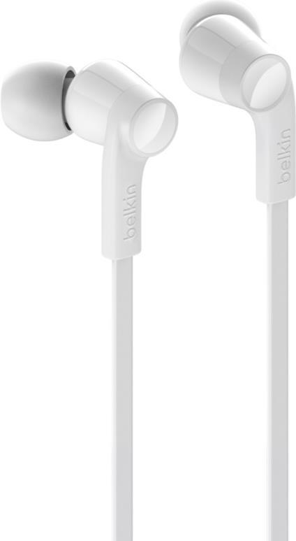 Belkin ROCKSTAR – Ohrhörer mit Mikrofon – im Ohr – kabelgebunden – USB-C – Geräuschisolierung – weiß (G3H0002BTWHT)