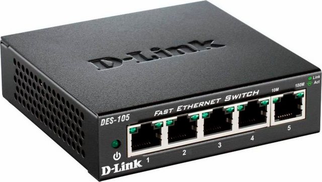 D-Link DES-105 5-Port Layer2 Fast Ethernet Switch Netzwerk-Switch