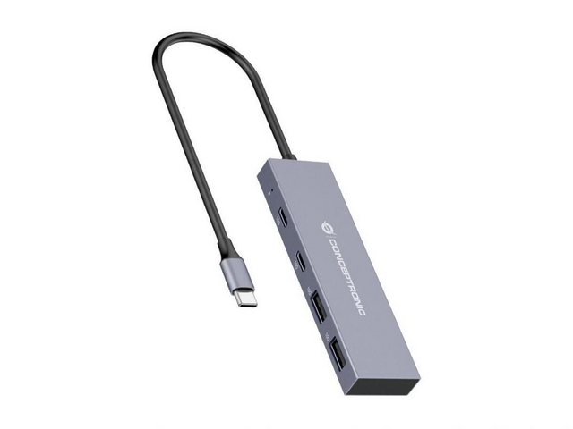 Conceptronic CONCEPTRONIC USB-Hub 4-Port 3.2/C->2×3.1+2×3.0 o.Netzteil gr Netzwerk-Switch