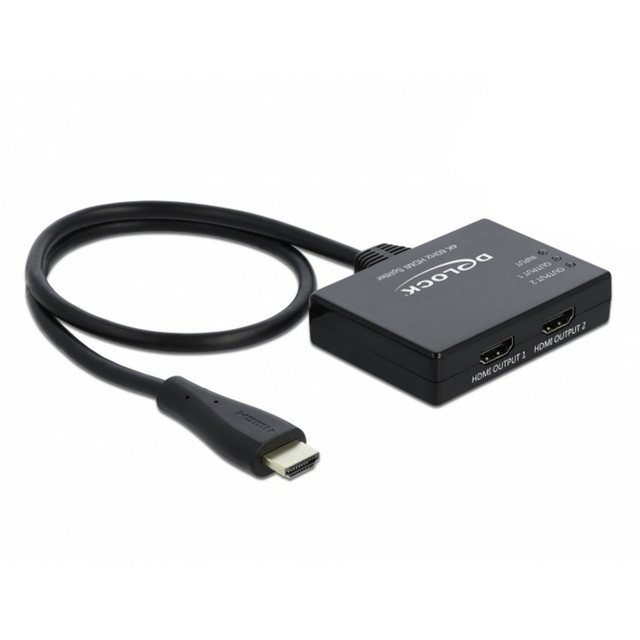 Delock HDMI Splitter 1 x HDMI in > 2 x HDMI out 4K 60 Hz Netzwerk-Switch