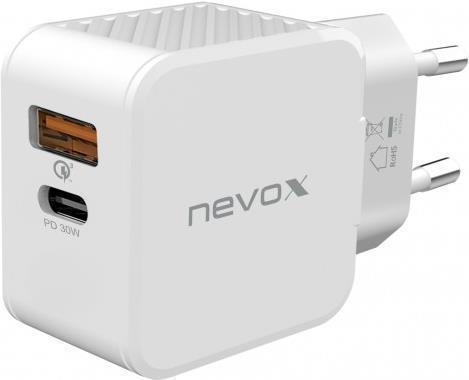 nevox USB PD Type C + USB QC 3.0 Ladegerät 30 Watt weiß (2009)
