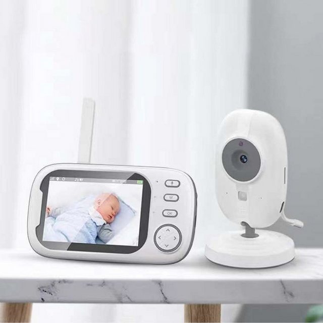 Welikera Video-Babyphone Babyphone mit Kamera 3,5″ Sprachsteuerung, Nachtsicht