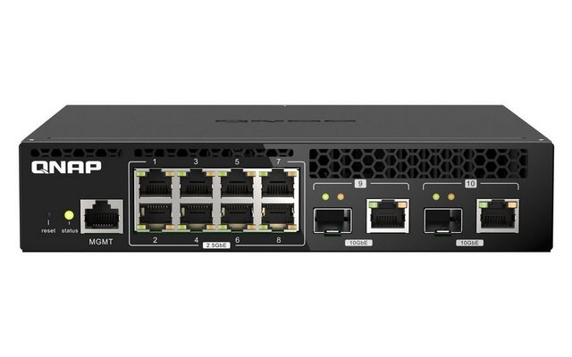 QNAP QNAP QSW-M2108R-2C, 8 port 2.5Gbps, 2 port 10Gbps SFP+/ NBASE-T Combo, Netzwerk-Switch