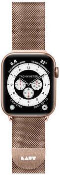 LAUT Steel Loop – Gurt – Smartwatch – Gold – Apple – Watch Series 1-8 & SE & ULTRA – Magnesium – Silikon – Edelstahl (LAUT_AWL_ST_GD)