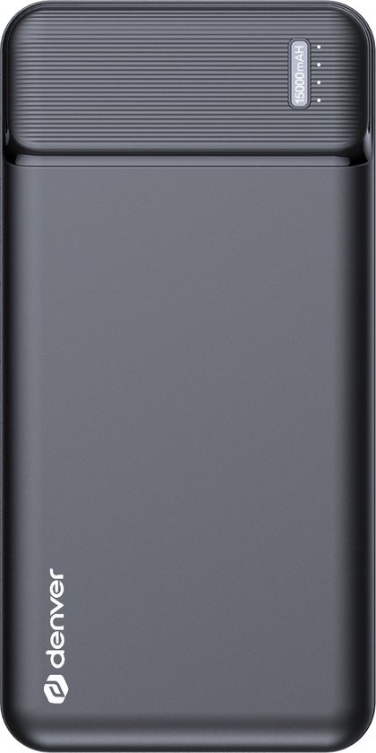 Denver Powerbank 15000 mAh mit Batterieanzeige – Schnellladegerät – Micro USB – USB – Universal Powerbank für Apple iPhone / Samsung, u.a. – Schwarz – PQC15007