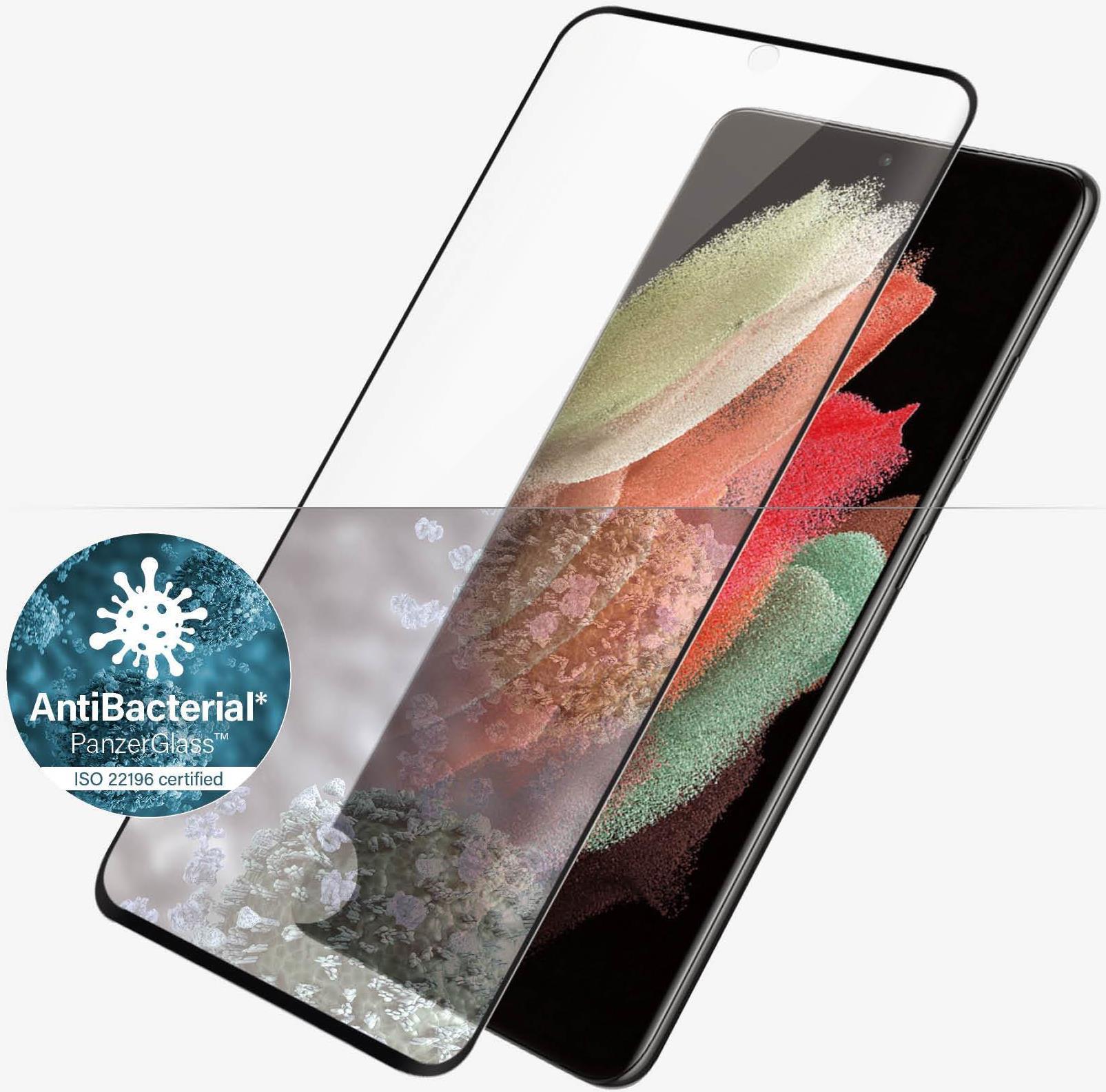 PanzerGlass 7258 – Klare Bildschirmschutzfolie – Samsung – Galaxy S21 Ultra – Antibakteriell – Kratzresistent – Schockresistent – Schwarz – Transparent – 1 Stück(e) (PRO7258)