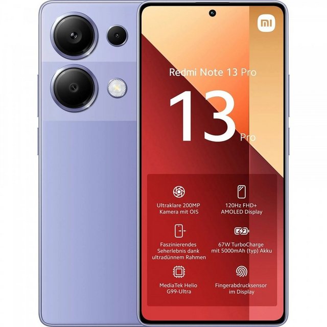 Xiaomi Redmi Note 13 Pro 4G 512 GB / 12 GB – Smartphone – purple Smartphone (6,7 Zoll, 512 GB Speicherplatz)