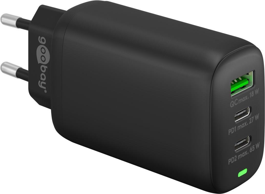 Goobay 65407 Ladegerät für Mobilgeräte Kopfhörer - Laptop - Smartphone - Tablet Schwarz AC Schnellladung Drinnen (65407)