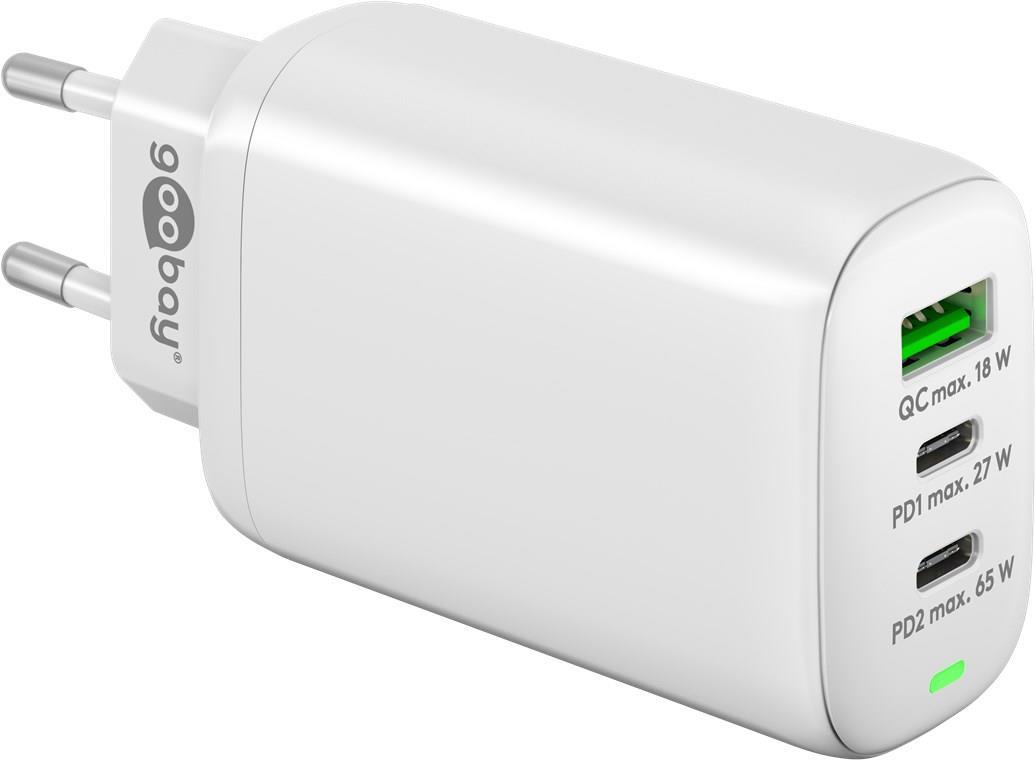 Goobay 65408 Ladegerät für Mobilgeräte Kopfhörer - Laptop - Smartphone - Tablet Weiß AC Schnellladung Drinnen (65408)