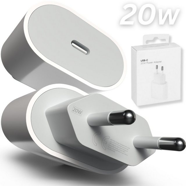 GreenHec Ladegerät Power Adapter + Ladekabel für Apple iPhone 14 13 12 11 SE USB-Ladegerät (20W 2m Lightning Datenkabel, Schnellladekabel, Charger, Netzteil)