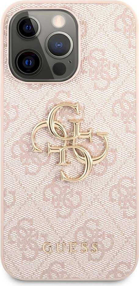 Guess PU 4G Metal Logo Case für Apple iPhone 13 Pro Max - pink (GUHCP13X4GMGPI)