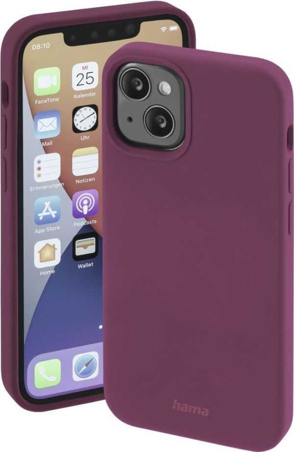 Hama MagCase Finest Feel PRO Essential - Hintere Abdeckung für Mobiltelefon - kompatibel mit MagSafe - Silikon, Thermoplastisches Polyurethan (TPU) - Weinrot - für Apple iPhone 13 (00196961)