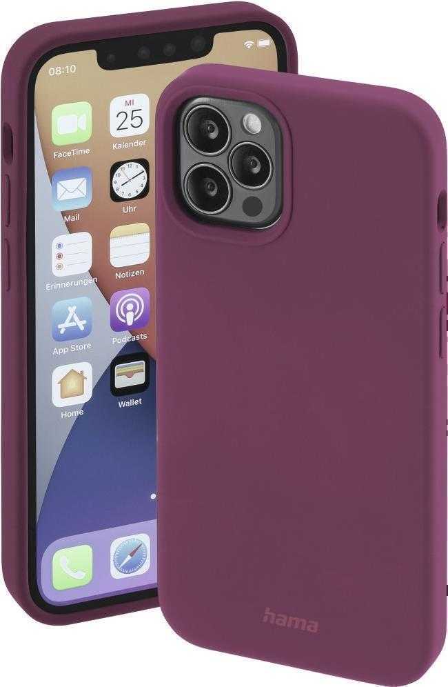 Hama MagCase Finest Feel PRO Essential – Hintere Abdeckung für Mobiltelefon – kompatibel mit MagSafe – Silikon, Thermoplastisches Polyurethan (TPU) – Weinrot – für Apple iPhone 13 Pro (00196976)