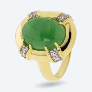 Ring 925 Sterling Silber vergoldet Jade