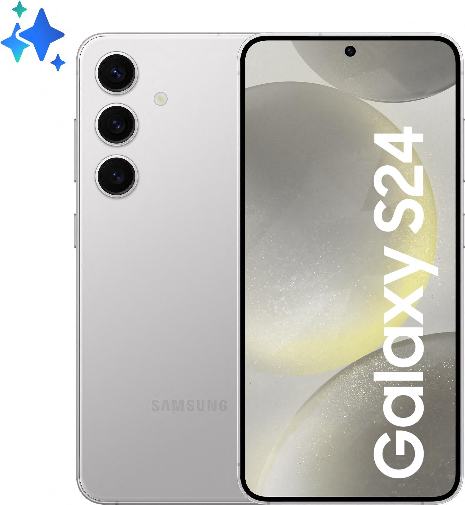 Samsung Galaxy S24 - 5G Smartphone - Dual-SIM - RAM 8 GB / Interner Speicher 128 GB - OLED-Display - 6.2 - 2340 x 1080 Pixel (120 Hz) - Triple-Kamera 50 MP, 12 MP, 10 MP - front camera 12 MP - Marble Gray (SM-S921BZADEUE)