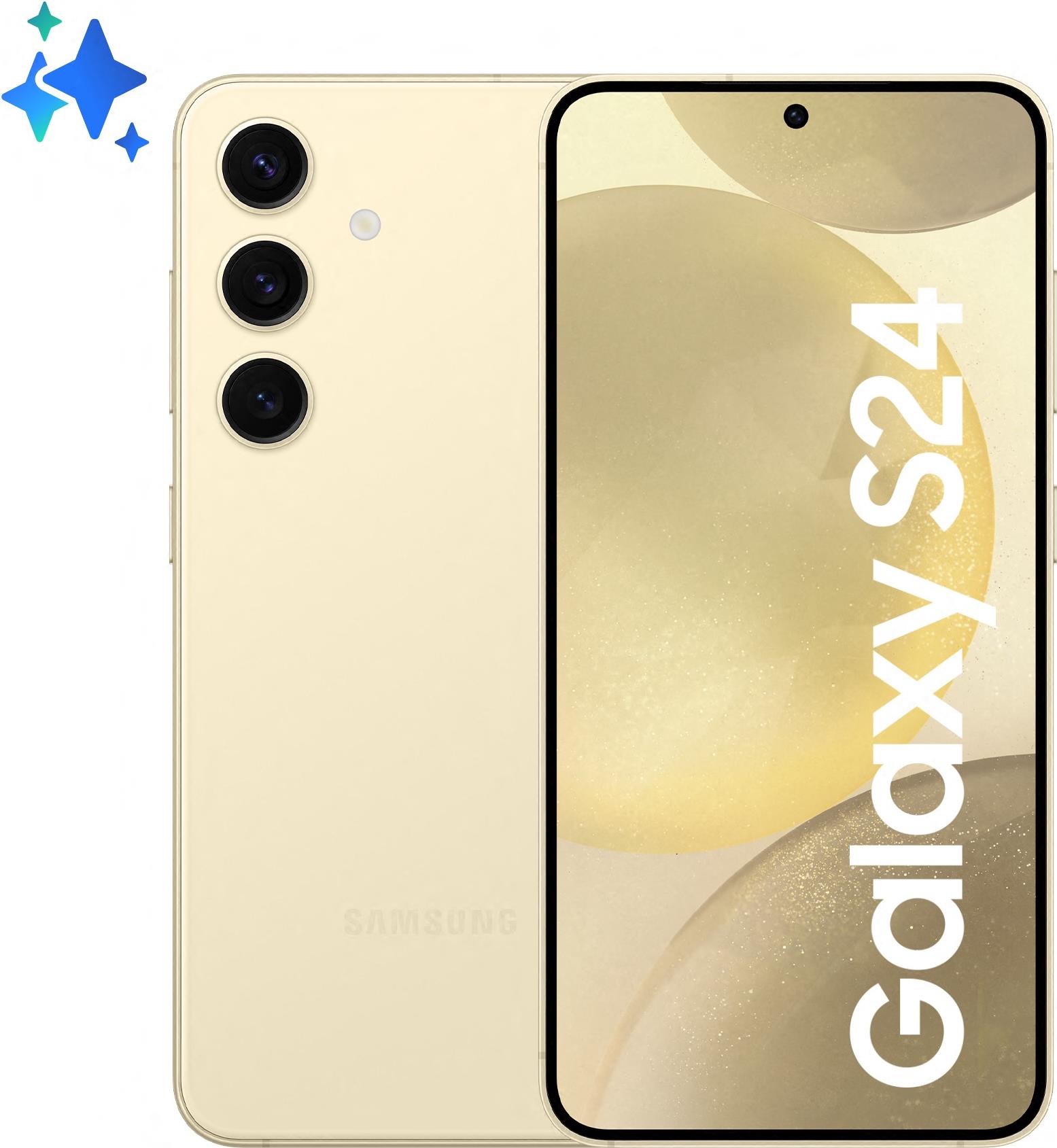 Samsung Galaxy S24 - 5G Smartphone - Dual-SIM - RAM 8 GB / Interner Speicher 128 GB - OLED-Display - 6.2 - 2340 x 1080 Pixel (120 Hz) - Triple-Kamera 50 MP, 12 MP, 10 MP - front camera 12 MP - amber yellow (SM-S921BZYDEUE)