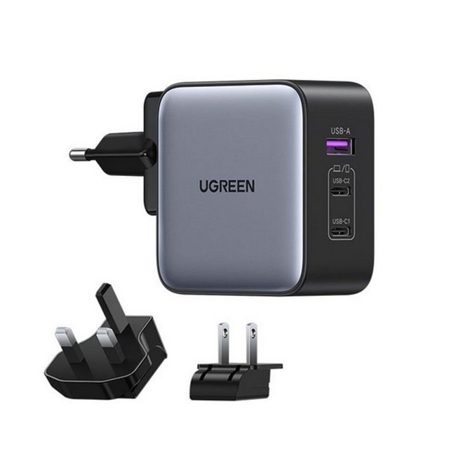 UGREEN Schnellladegerät GaN USB / 2xUSB C 65W Adapter EU / UK / US Stecker Smartphone-Ladegerät
