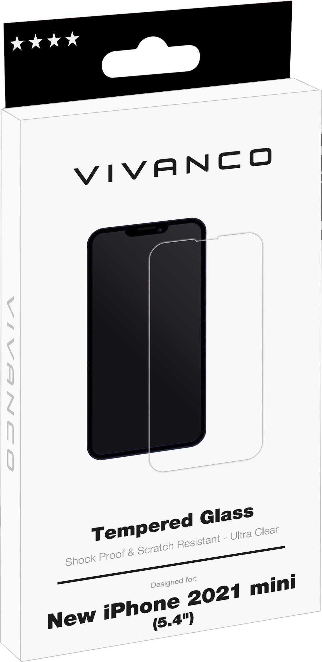 Vivanco 2DGLASVVIPH2021M – Klare Bildschirmschutzfolie – Apple – iPhone 13 mini – Schmutzabweisend – Kratzresistent – Schockresistent – Transparent – 1 Stück(e) (2DGLASVVIPH2021M)