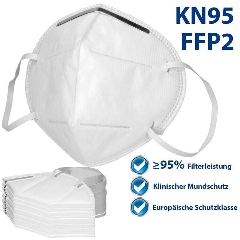 20x FFP2 Atemschutzmaske Mundschutz 4-lagig Weiß – Ecd Germany