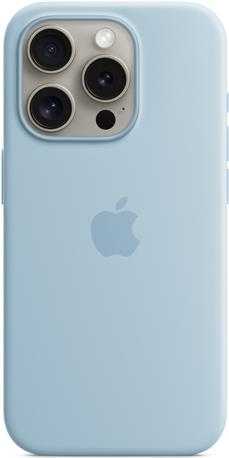 Apple iPhone 15 Pro Sil Case MagS Blue – iPhone 15 Pro Silicone Case with MagSafe – Light Blue (MWNM3ZM/A)